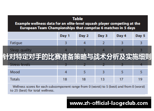 针对特定对手的比赛准备策略与战术分析及实施细则
